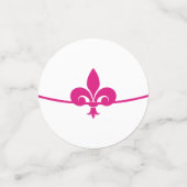 Magenta Fleur de Lis Wedding Shower Table Confetti (Kleine voorkant)