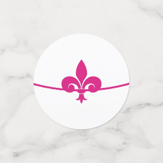 Magenta Fleur de Lis Wedding Shower Table Confetti (Kleine voorkant)