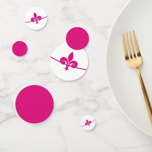 Magenta Fleur de Lis Wedding Shower Table Confetti (Groep)