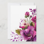 Magenta Floral Boho Wedding Modern Pink Bold Magen Kaart (Achterkant)
