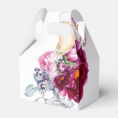 Magenta Floral Champagne Wedding Bedankdoosjes (Achterkant)