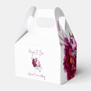 Magenta Floral Champagne Wedding Bedankdoosjes