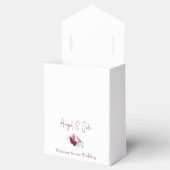 Magenta Floral Champagne Witte bruiloft Bedankdoosjes (Geopend)