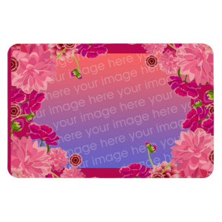 Magenta floral foto magneet