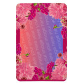 Magenta floral foto magneet (Verticaal)