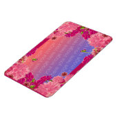 Magenta floral foto magneet (Linkerzijde)