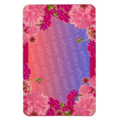 Magenta floral foto magneet (Verticaal)