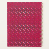 Magenta Floral Golden Heart Personalized Planner (Achterkant)