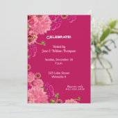 Magenta floral kaart (Staand voorkant)