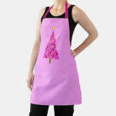 Magenta Floral Moderne kerstboom Apron Schort (Insitu)