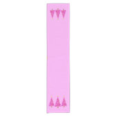 Magenta Floral Moderne kerstboom Korte Tafelloper (Voorkant)