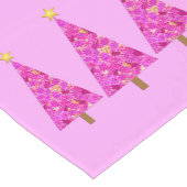 Magenta Floral Moderne kerstboom Korte Tafelloper (Hoek)