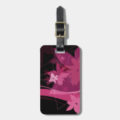 Magenta Floral Pattern Bagagelabel (Voorkant verticaal)
