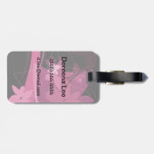 Magenta Floral Pattern Bagagelabel (Achterkant horizontaal)
