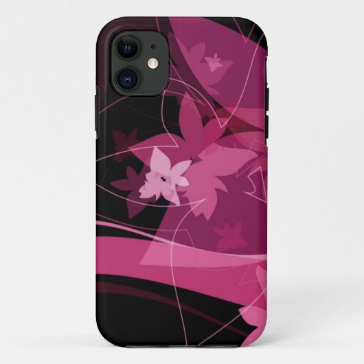Magenta Floral Pattern Case-Mate iPhone Case (Achterkant)