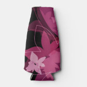 Magenta Floral Pattern Flesjeskoeler (Voorkant)