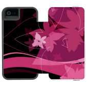 Magenta Floral Pattern Incipio iPhone Portemonnee Hoesje (Agenda Open)