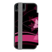 Magenta Floral Pattern Incipio iPhone Portemonnee Hoesje (Agenda Achterkant)