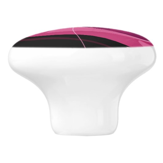 Magenta Floral Pattern Keramische Knop (Zijkant)