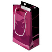 Magenta Floral Pattern Klein Cadeauzakje (Voorkant Gekanteld)