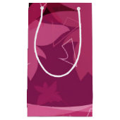 Magenta Floral Pattern Klein Cadeauzakje (Voorkant)