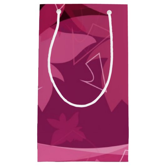 Magenta Floral Pattern Klein Cadeauzakje (Voorkant)