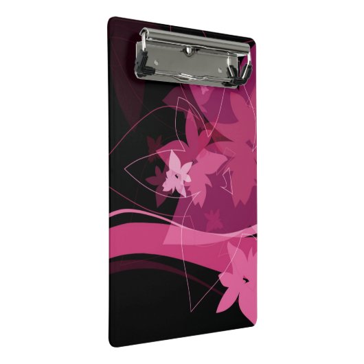 Magenta Floral Pattern Mini Klembord (Schuin)