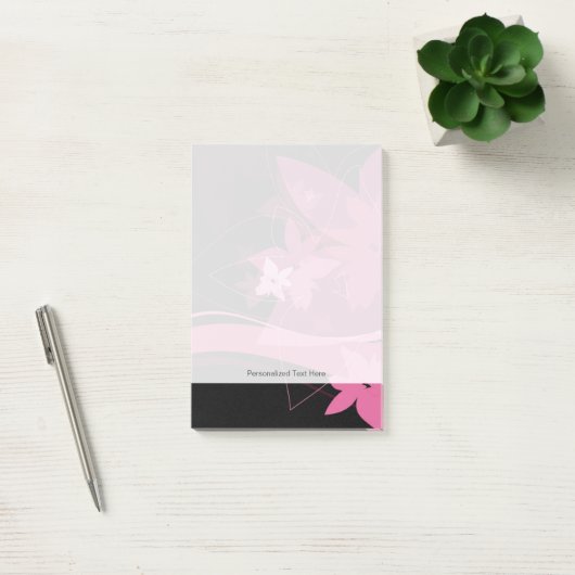 Magenta Floral Pattern Post-it® Notes (Kantoor)
