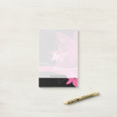 Magenta Floral Pattern Post-it® Notes (Op bureau)