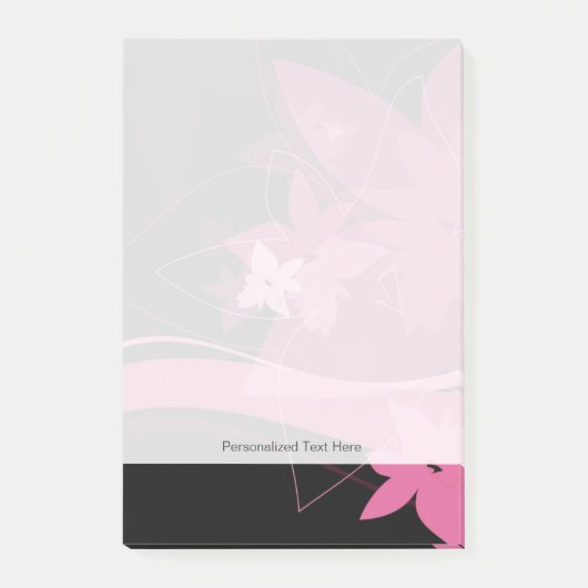Magenta Floral Pattern Post-it® Notes (Voorkant)