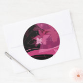 Magenta Floral Pattern Ronde Sticker (Envelop)