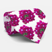 Magenta Floral Pattern Stropdas (Opgerold)