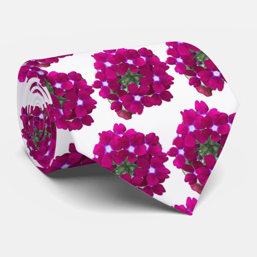 Magenta Floral Pattern Stropdas (Opgerold)