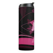 Magenta Floral Pattern Thermosbeker (Gedraaid links)