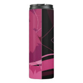 Magenta Floral Pattern Thermosbeker (Achterkant)