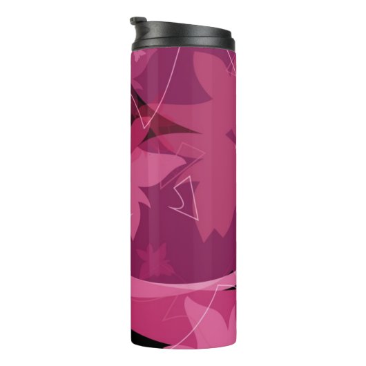 Magenta Floral Pattern Thermosbeker (Geroteerd rechts)