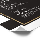 Magenta Floral Stripes Signature Drink Wedding Poster (Hoek)