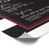 Magenta Floral Stripes Signature Drink Wedding Poster (Hoek)