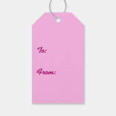 Magenta florale moderne kerstboom cadeaulabel (Achterkant)