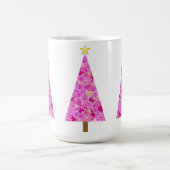 Magenta florale moderne kerstboom koffiemok (Center)