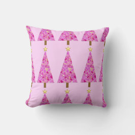 Magenta florale moderne kerstboom kussen