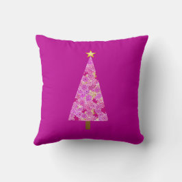 Magenta florale moderne kerstboom kussen