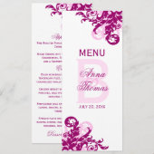 Magenta Flourish Menu Kaart (Voorkant / Achterkant)