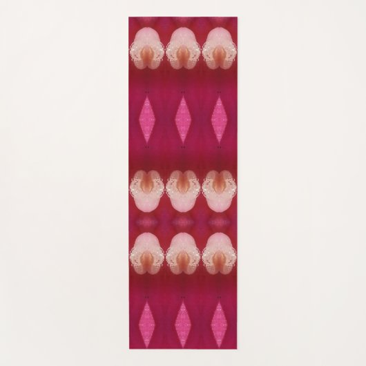 Magenta Flower Ikat 2 Yogamat (Voorkant)