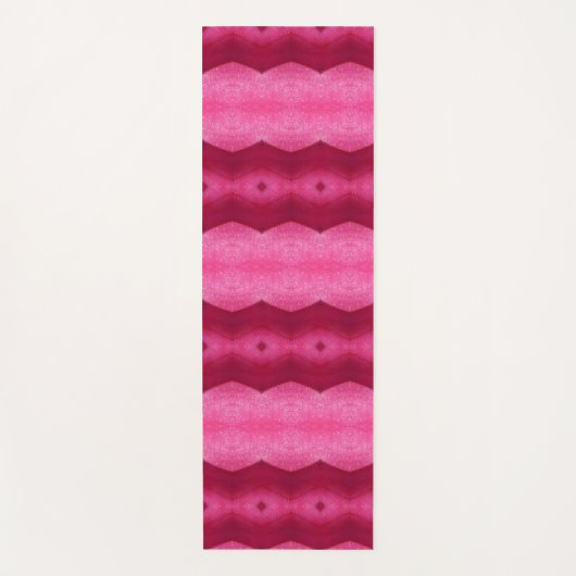 Magenta Flower Ikat 8 Yogamat (Voorkant)
