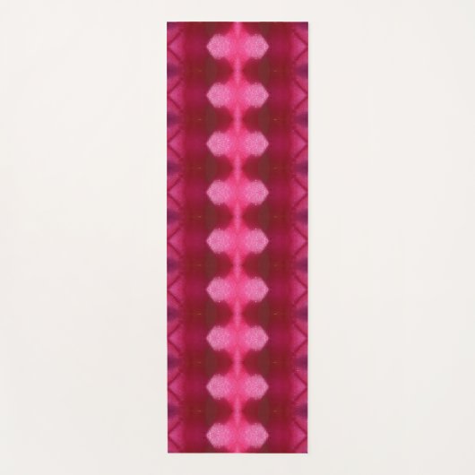 Magenta Flower Ikat 9 Yogamat (Voorkant)