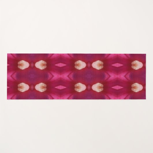 Magenta Flower Ikat Pouf Yogamat (Voorkant (horizontaal))