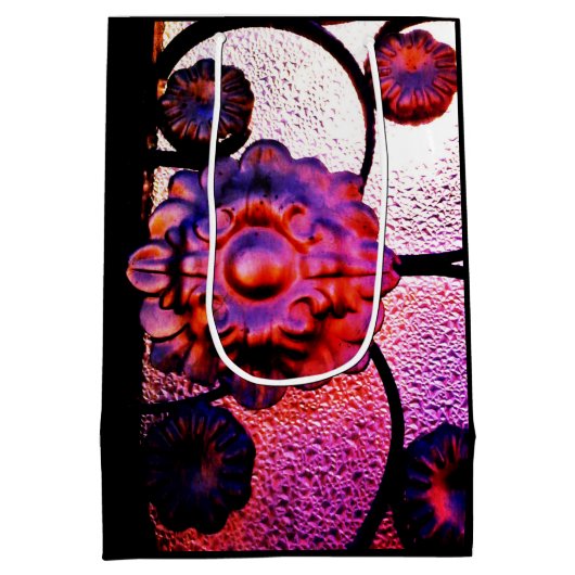 Magenta Flower Medium Cadeauzakje (Achterkant)