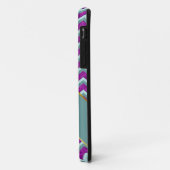 Magenta Folie en Blauwgroen ZigZag Patroon Case-Mate iPhone Case (Achterkant/links)