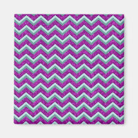 Magenta Folie en Blauwgroen ZigZag Patroon